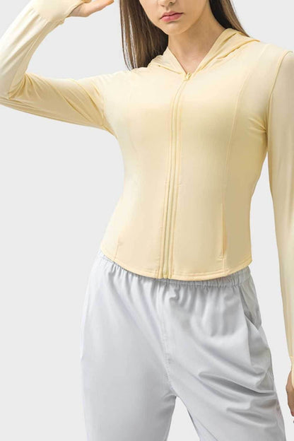 Millennia Pocketed Zip Up Hooded Long Sleeve Active Outerwear - Purcell's Clothing Company