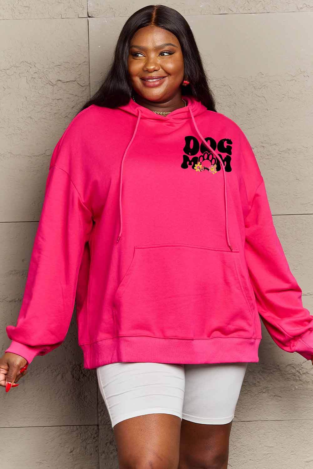 Simply Love Simply Love Full Size DOG MOM Graphic Hoodie - Purcell's Clothing Company