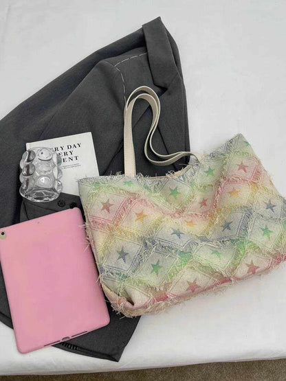 Raw Hem Rainbow Color Tote Bag - Purcell's Clothing Company