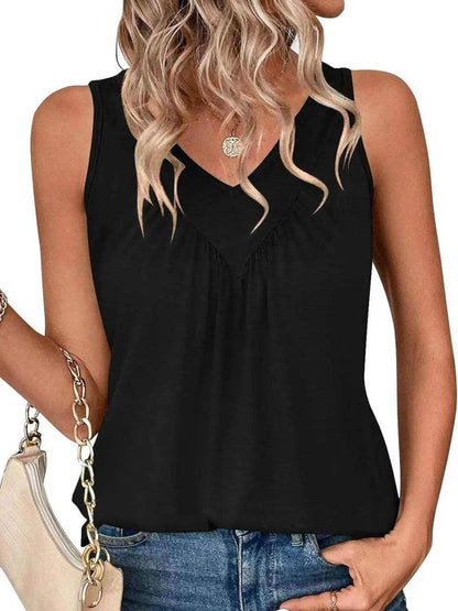 Ruched V-Neck Tank - Purcell's Clothing Company