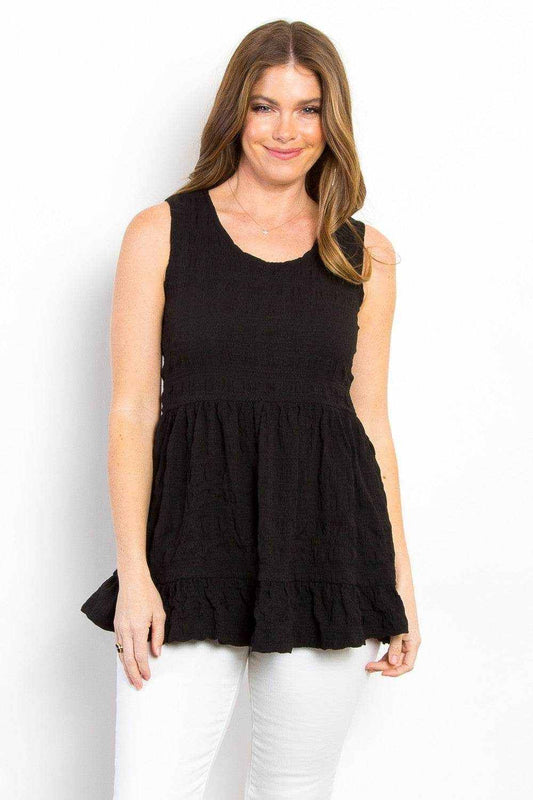 Be Stage Ruffled Sleeveless Babydoll Top - Purcell's Clothing Company