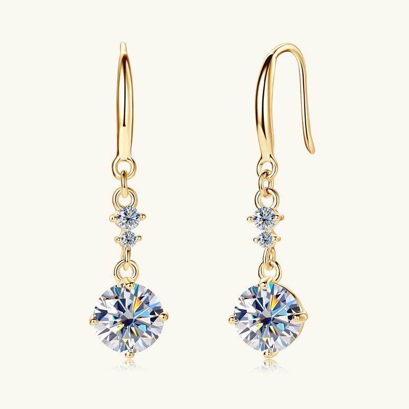 2 Carat Moissanite 925 Sterling Silver Earrings - Purcell's Clothing Company