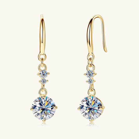 2 Carat Moissanite 925 Sterling Silver Earrings - Purcell's Clothing Company