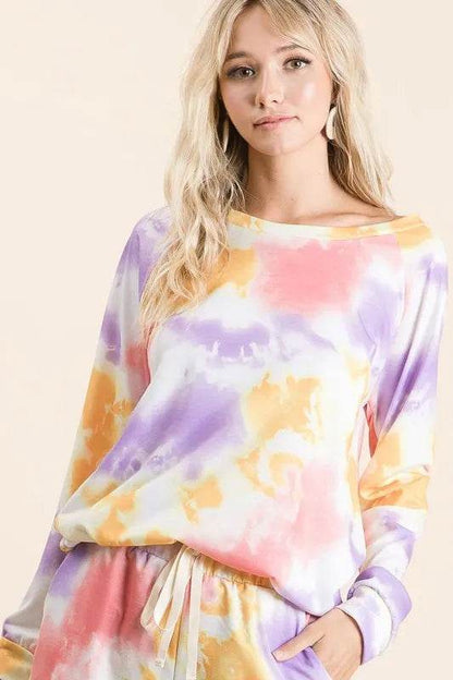 BiBi Tie Dye French Terry Top and Shorts Set - Purcell's Clothing Company