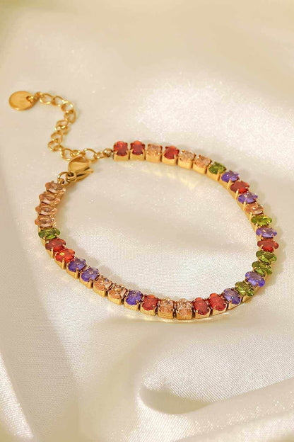 18K Gold Plated Multicolored Zircon Bracelet - Purcell's Clothing Company