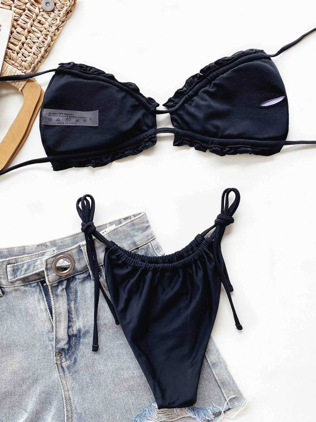 Frill Trill Halter Neck Bikini Set - Purcell's Clothing Company