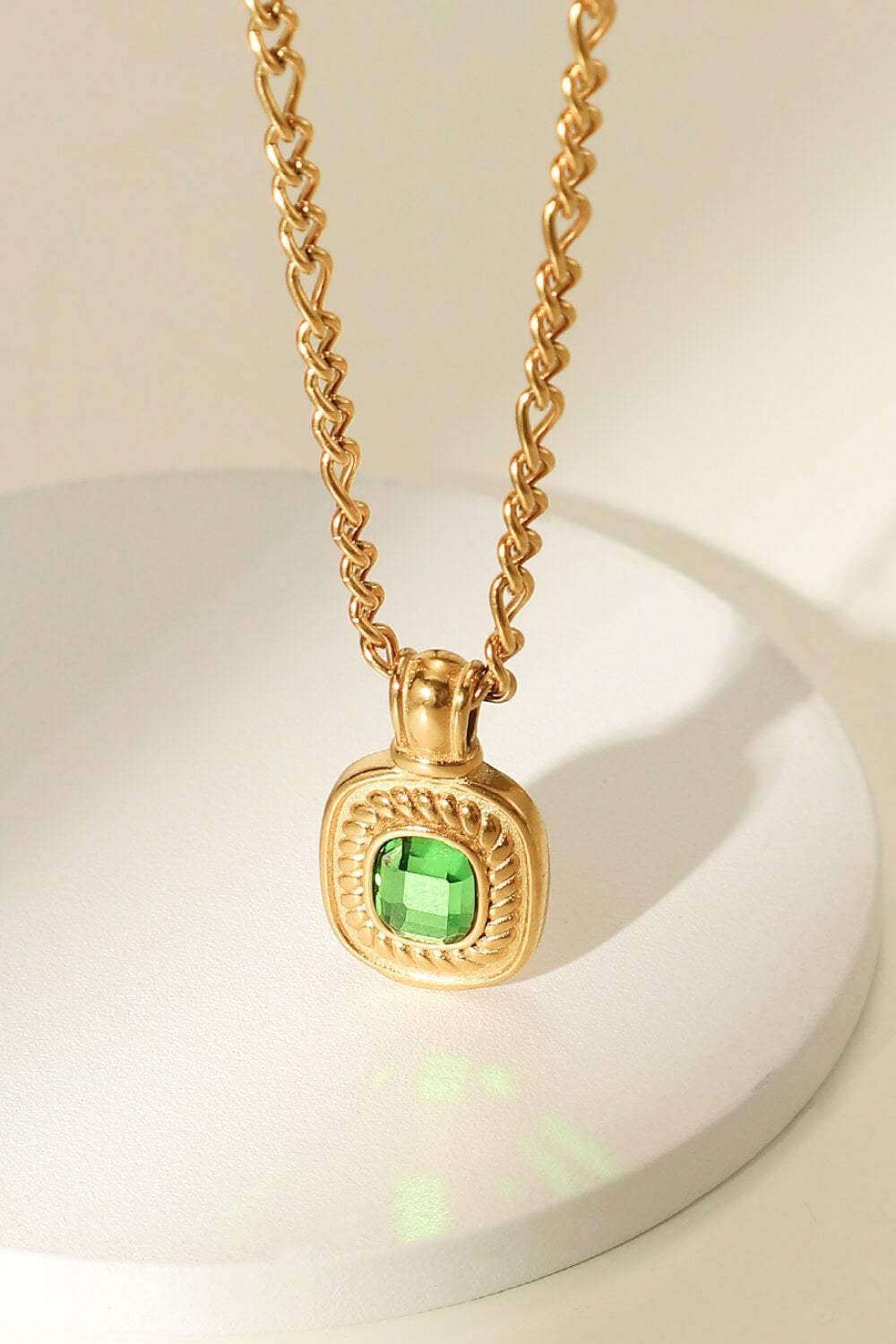 18K Gold Plated Inlaid Rhinestone Pendant Necklace - Purcell's Clothing Company