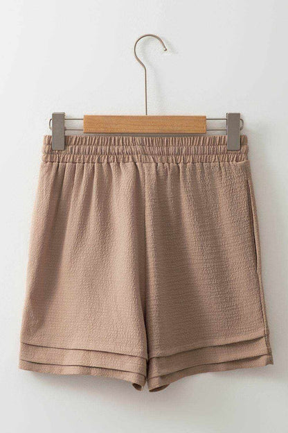 Textured Tiered Edge High Waist Shorts - Purcell's Clothing Company