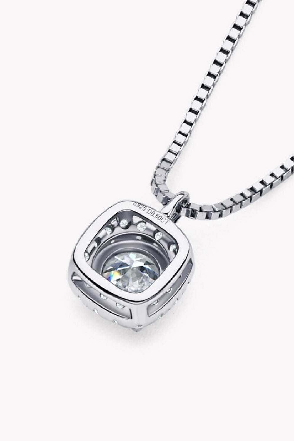Moissanite Pendant Platinum-Plated Necklace - Purcell's Clothing Company