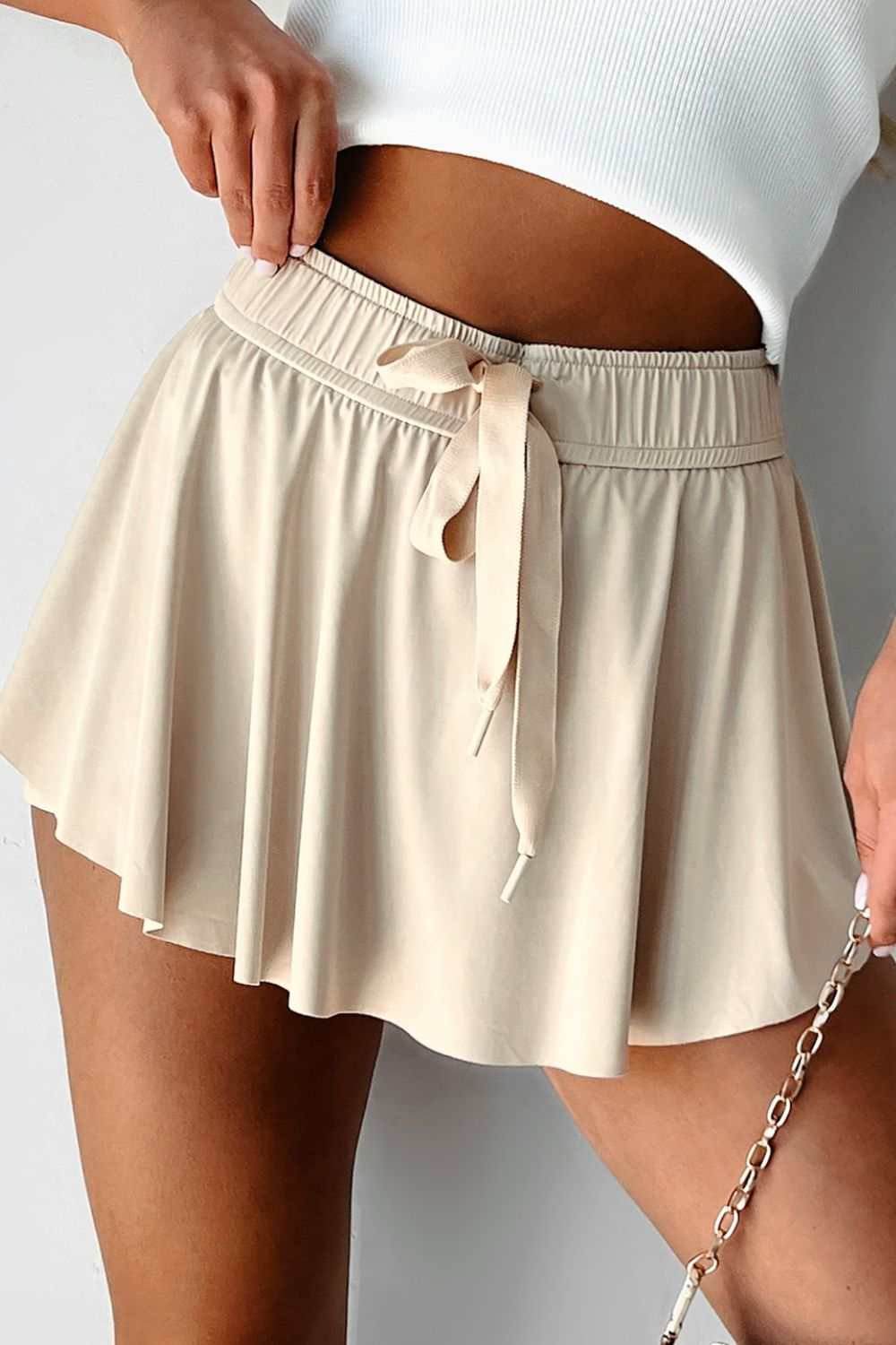 Drawstring High Waist Lined Active Skorts - Purcell's Clothing Company