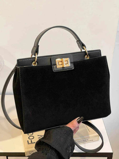 Solid Color Handbag with Removable Strap - Purcell's Clothing Company