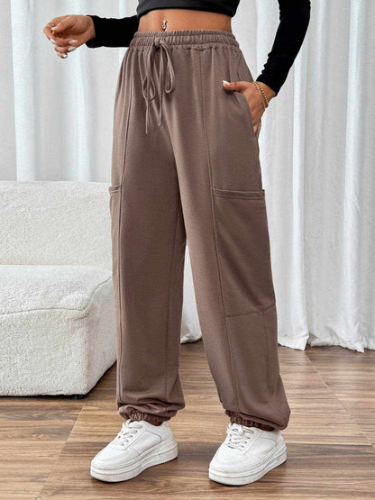 Perfee Tied Joggers with Pockets - Purcell's Clothing Company