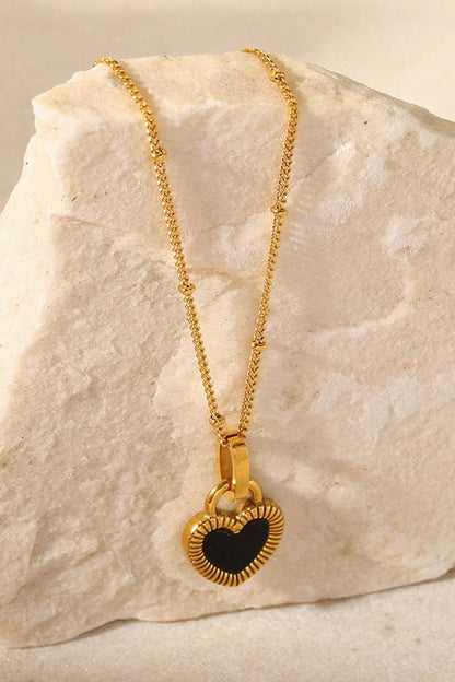 Contrast Heart Pendant Necklace - Purcell's Clothing Company
