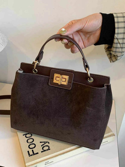 Solid Color Handbag with Removable Strap - Purcell's Clothing Company