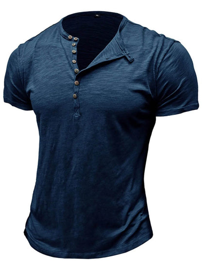 Casual Henley Short Sleeve Button Top - Purcell's Clothing Company