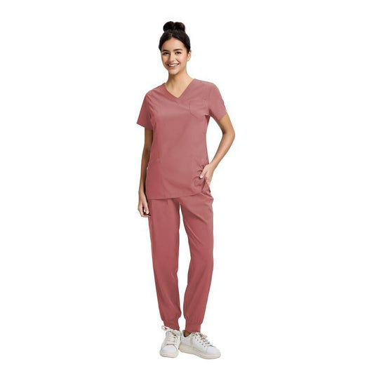 Yoga Waistband Scrub Set W/ V-Neck Top - Purcell's Clothing Company