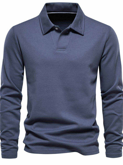 Collared Neck Long Sleeve Polo - Purcell's Clothing Company