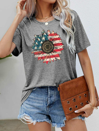 US Flag Flower Graphic Tee - Purcell's Clothing Company