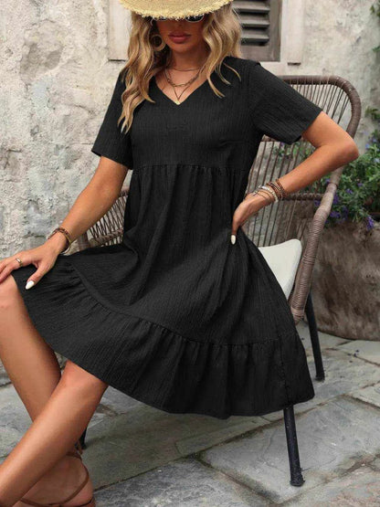 Ivy Lane V-Neck Short Sleeve Mini Dress - Purcell's Clothing Company
