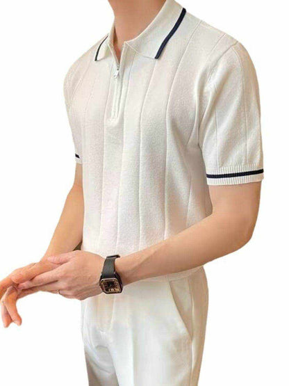 Quarter Zip Short Sleeve Polo - Purcell's Clothing Company