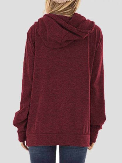 Drawstring Letter Graphic Long Sleeve Hoodie - Purcell's Clothing Company