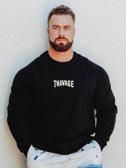 Letter Round Neck Long Sleeve T-Shirt - Purcell's Clothing Company