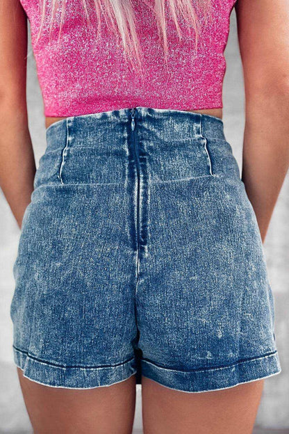 Zip Back Denim Skort - Purcell's Clothing Company
