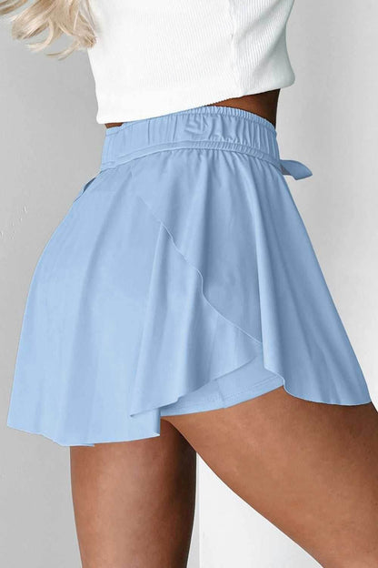 Drawstring High Waist Lined Active Skorts - Purcell's Clothing Company