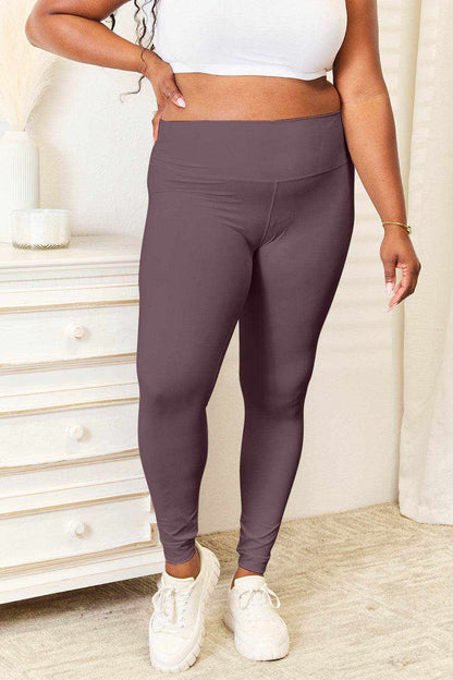 Double Take Wide Waistband Sports Leggings - Purcell's Clothing Company