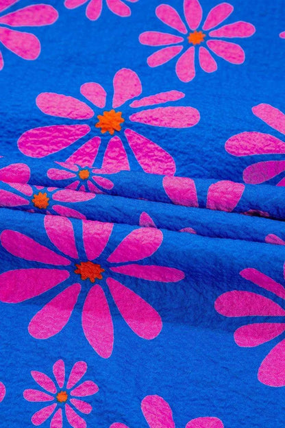 Floral Colorblock Flutter Straps Flowy Tank Top - Purcell's Clothing Company