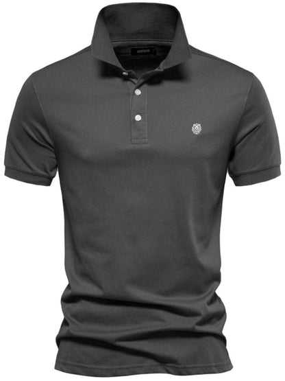Embroidered Collared Short Sleeve Polo - Purcell's Clothing Company