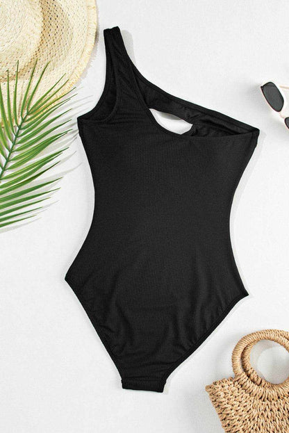 Cutout One Shoulder Sleeveless One-Piece Swimwear - Purcell's Clothing Company
