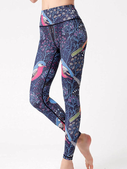 Printed High Waist Active Leggings - Purcell's Clothing Company