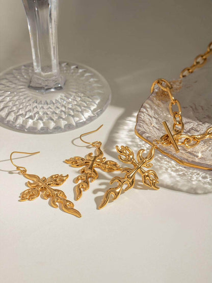 18K Gold-Plated Stainless Steel Cross Necklace - Purcell's Clothing Company