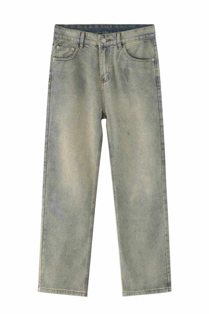 Washed Straight-Leg Slim Jeans - Purcell's Clothing Company