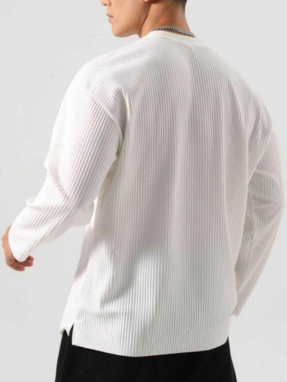 Poly-Stretch Round Neck Long Sleeve T-Shirt - Purcell's Clothing Company