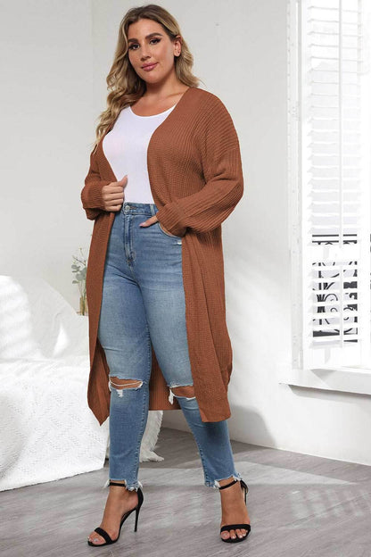 Plus Size Open Front Long Sleeve Cardigan - Purcell's Clothing Company