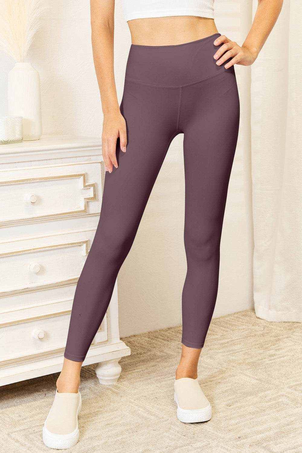 Double Take Wide Waistband Sports Leggings - Purcell's Clothing Company