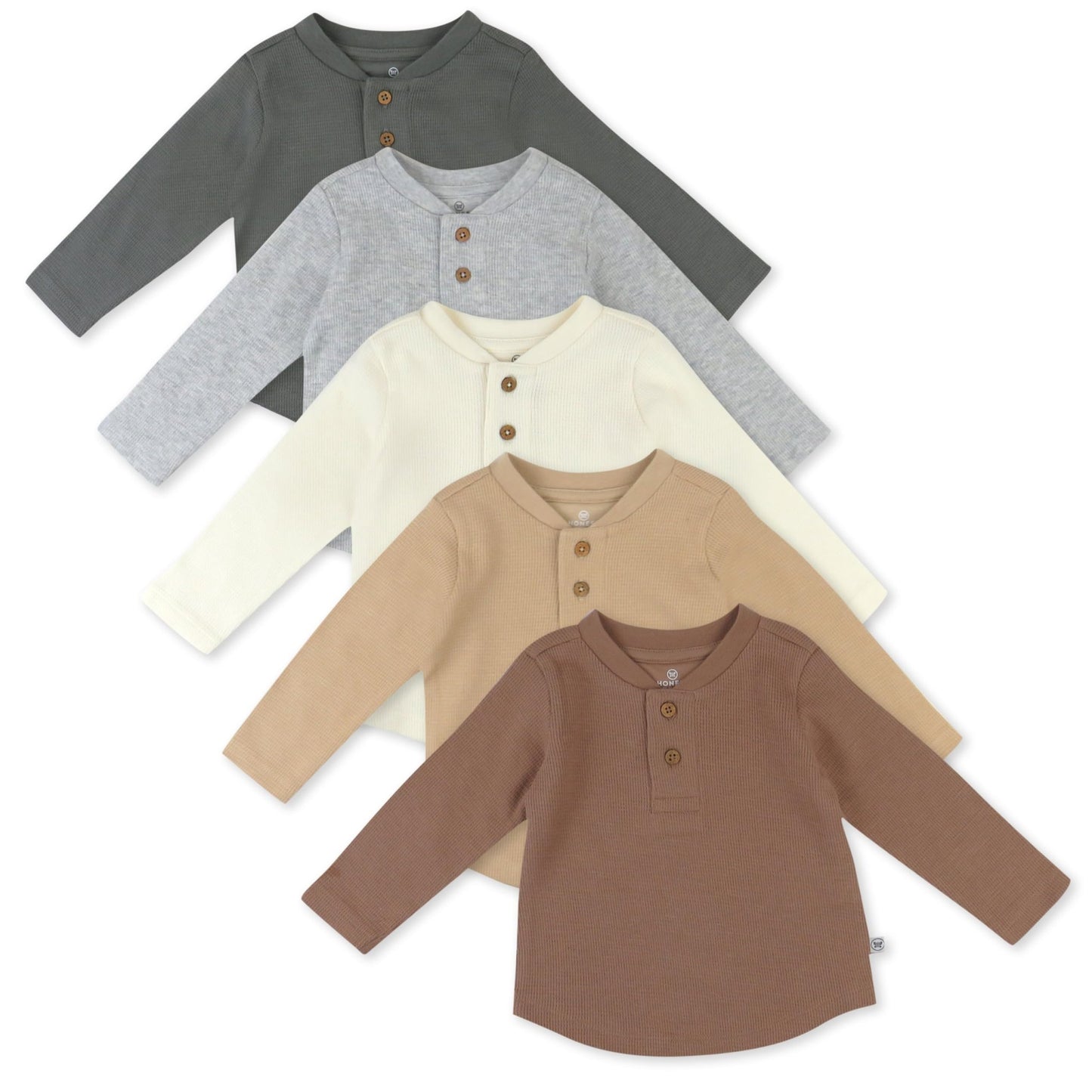 5 - Pack Henley Long Sleeve Cotton Shirt - Purcell's Clothing Company - 