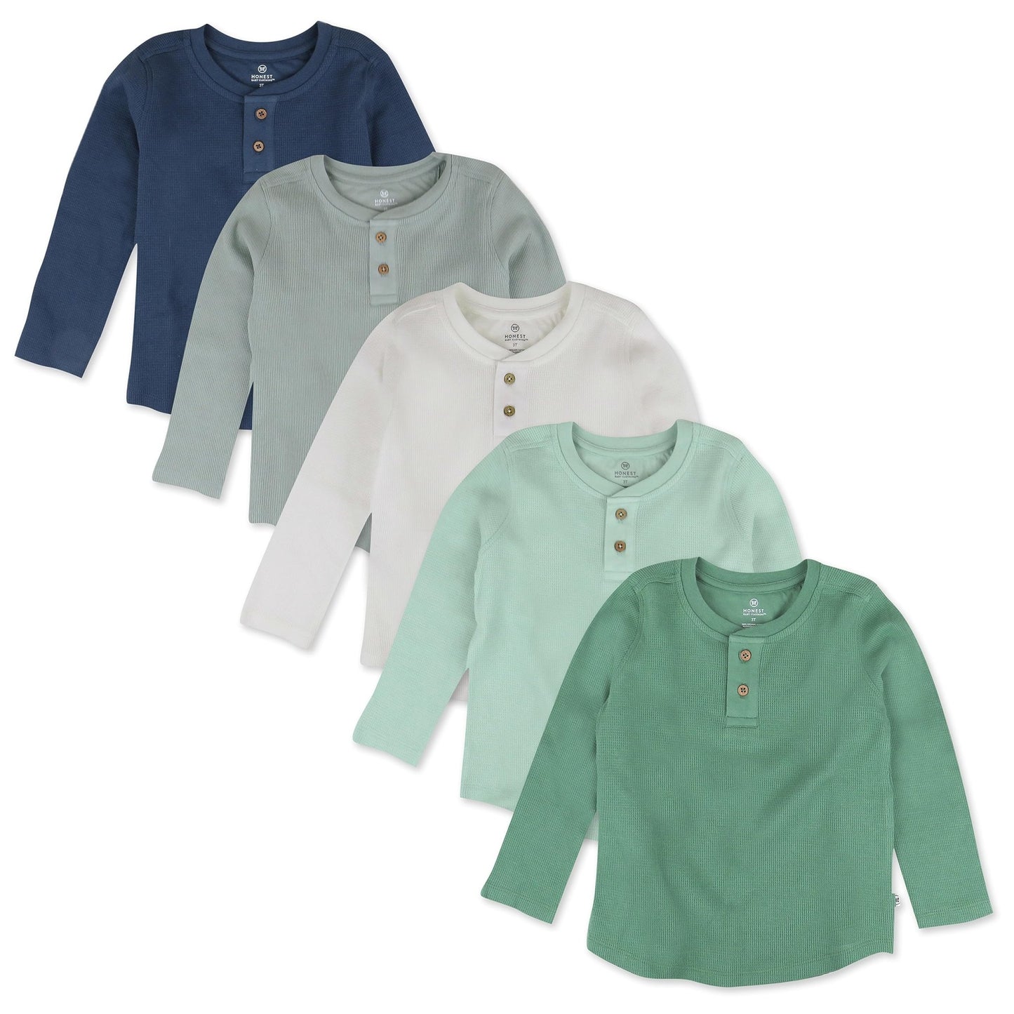 5 - Pack Henley Long Sleeve Cotton Shirt - Purcell's Clothing Company - 