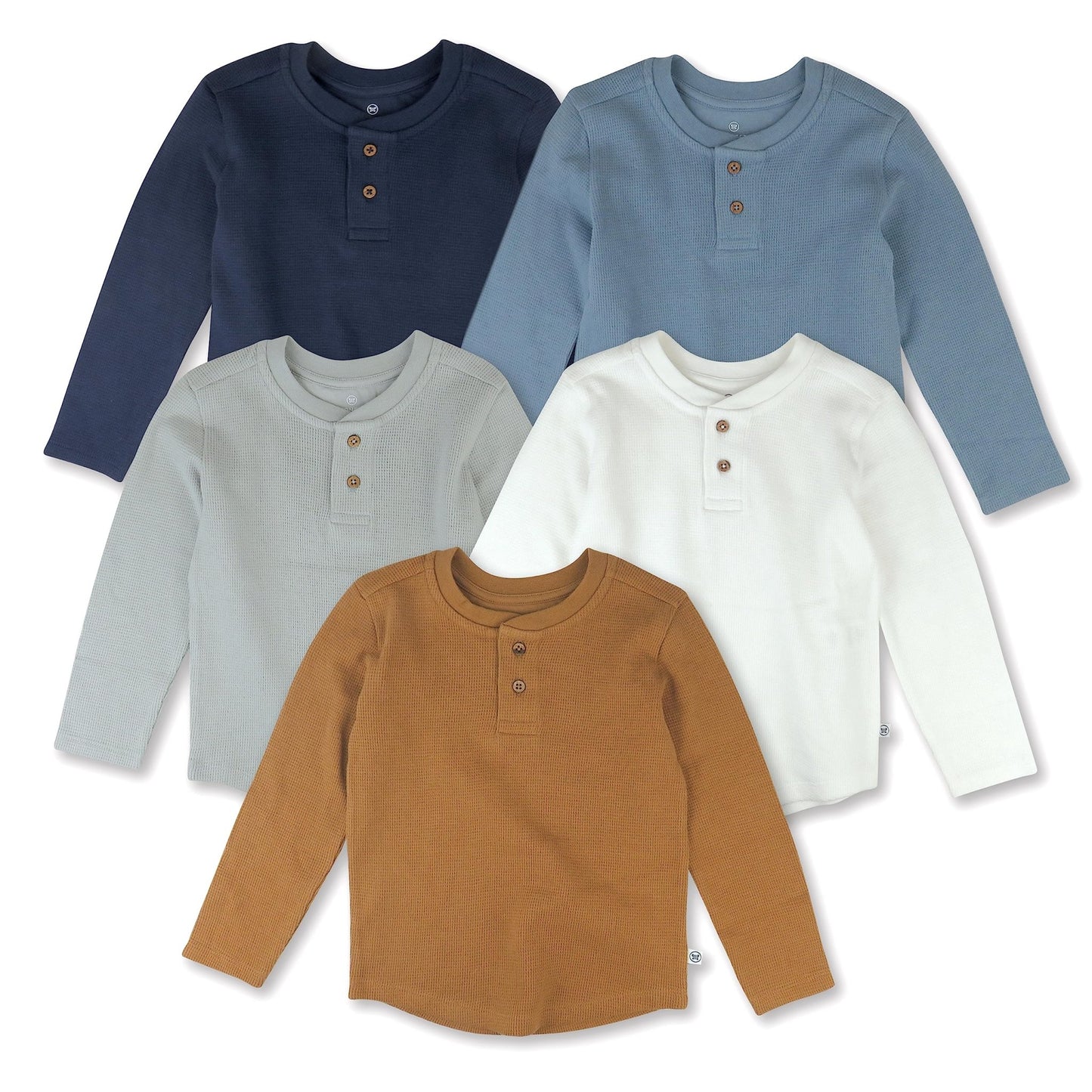 5 - Pack Henley Long Sleeve Cotton Shirt - Purcell's Clothing Company - 