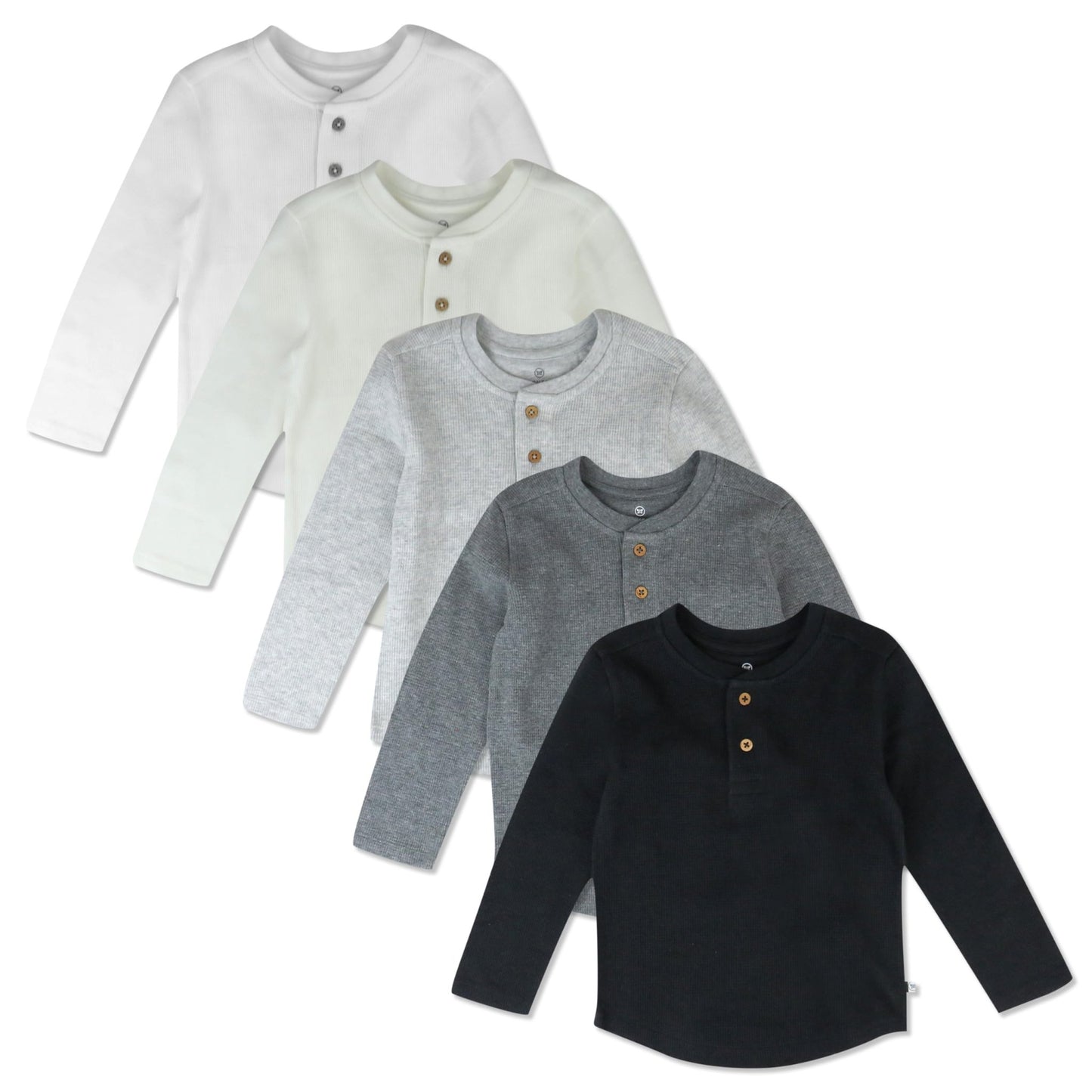 5 - Pack Henley Long Sleeve Cotton Shirt - Purcell's Clothing Company - 