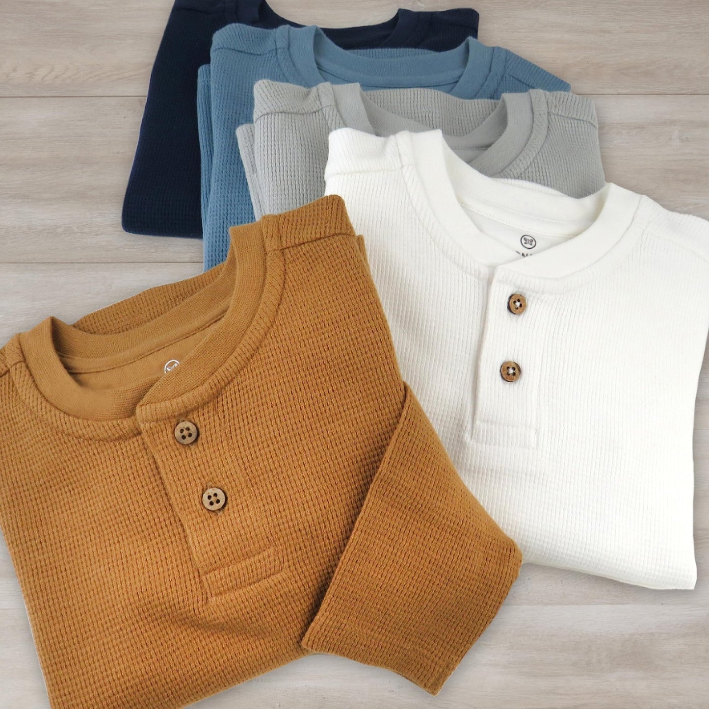 5 - Pack Henley Long Sleeve Cotton Shirt - Purcell's Clothing Company - 