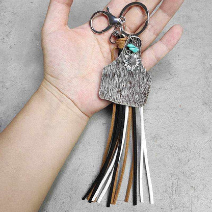 Turquoise Fringe Detail Key Chain - Purcell's Clothing Company