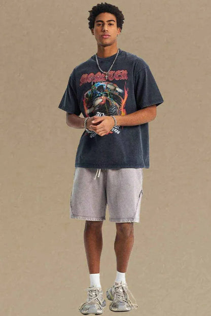 Graphic Round Neck Half Sleeve T-Shirt - Purcell's Clothing Company