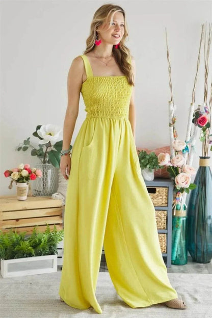 ADORA Smocking Top Wide Leg Jumpsuit - Purcell's Clothing Company