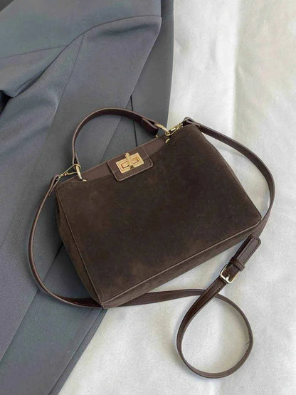 Solid Color Handbag with Removable Strap - Purcell's Clothing Company