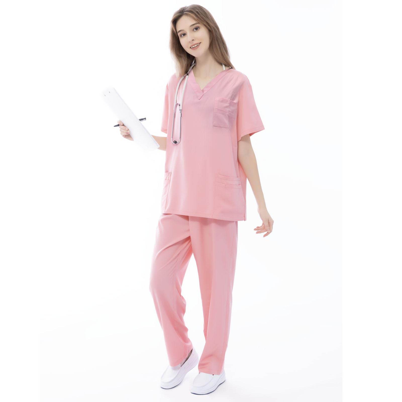 VICOGARD Scrub Set Stretch V-Neck Top & Straight Leg Pants - Purcell's Clothing Company