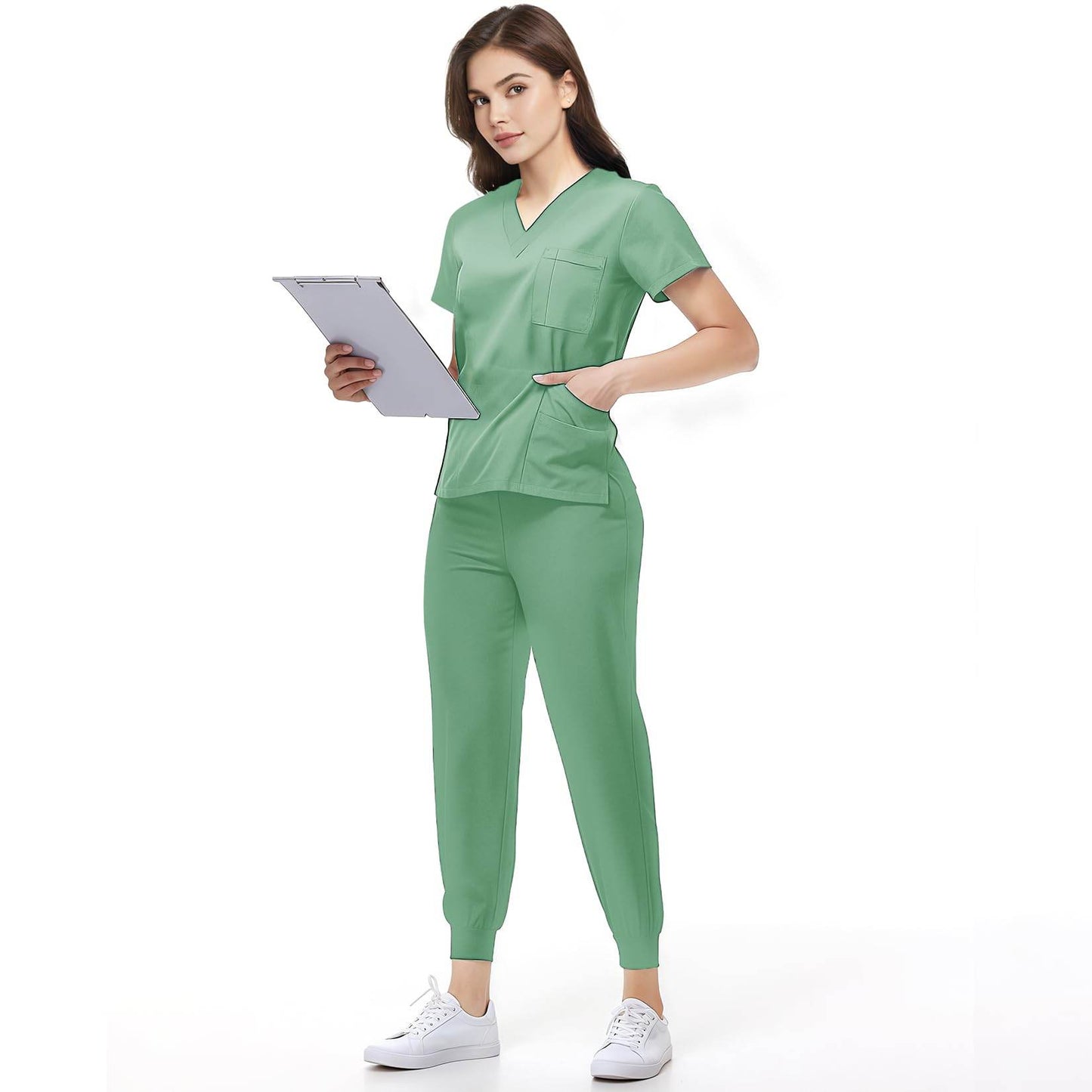 Jogger Scrub Set W/ V-Neck Top - Purcell's Clothing Company