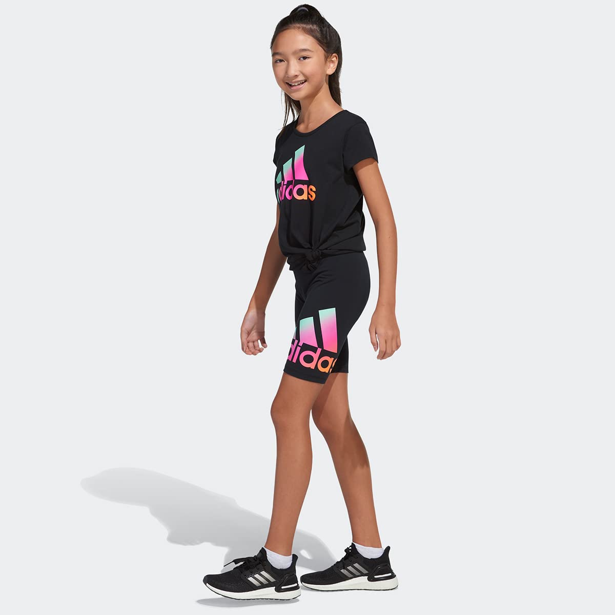 adidas Girls' Short Sleeve Cotton Essential T-Shirt Top - Purcell's Clothing Company - 